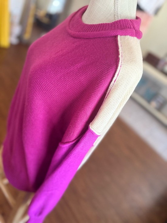 🏰🆕💜SHE + SKY: COLOR BLOCK PULLOVER SWEATER TOP SMALL - Picture 8 of 15